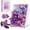 Purple Flowers, variant on GZBrick Roses Flowers Bouquet Building Sets Picture Frame for Adults Girls Compatible with Lego Pink