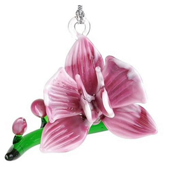 Lampwork Orchid Magenta Glass Ornament or Figurine