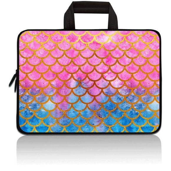 shiyou-11 11.6 12 12.1 12.5 inch Laptop Carrying Bag Chromebook Case Notebook Ultrabook Bag Tablet Cover Neoprene Sleeve for Apple MacBook Air Samsung Google Acer HP DELL Lenovo Asus (Mermaid Scale)