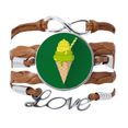 thumbnail image 1 of Green Matcha Ice Cones Popsicles Bracelet Love Chain Rope Ornament Wristband, 1 of 3