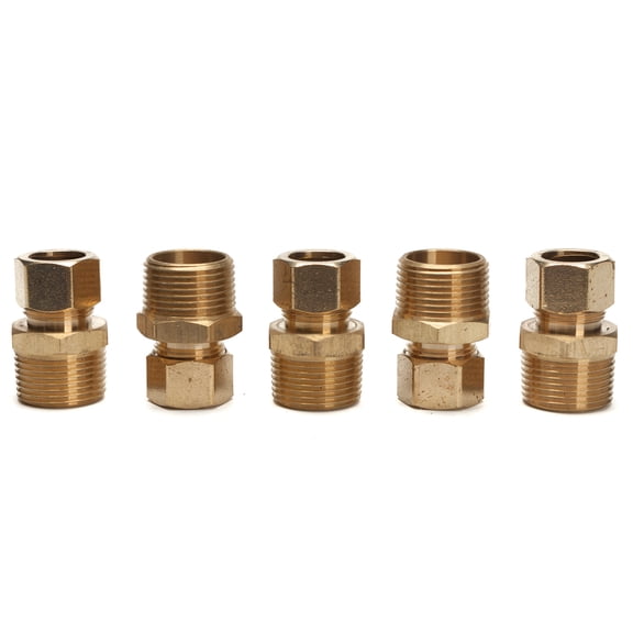 LTWFITTING 5/8" OD x 3/4" Male NPT 90? Compression Elbow,Brass Compression Fitting(Pack of 5)