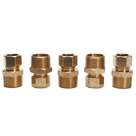 LTWFITTING 5/8 OD x 3/4 Male NPT 90? Compression Elbow Brass Compression Fitting(Pack of 5)