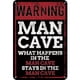 thumbnail image 1 of Placa de Metal Vintage de hierro, cueva de hombre, pintura Rectangular, Arte de la pared Decoración, 20x30cm, 1 of 9
