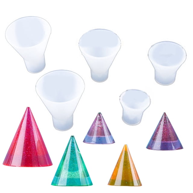 5PCS Cone Silicone Mold Decorative Creative Cone Resin Mold Resin Casting Mold