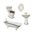 thumbnail image 2 of Moyic Casa de muñecas en miniatura, bañera, lavabo, espejo, conjunto de cerámica, resistente y exquisita, Mini casa Decoración tipo 2, 2 of 6