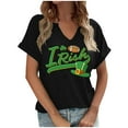 thumbnail image 4 of PNTUTB St. Patrick's Day Women's Fashion Print Casual Loose Comfortable V Neck Short Sleeve T Shirts, 4 of 4