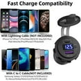 thumbnail image 5 of Type-C PD + USB Charger Socket Adapter Power Outlet For 12V 24V Car Motorcycle, 5 of 11