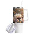 thumbnail image 2 of Butterflies Crystal Flowers 40 oz Tumbler with Handle Insulated&nbsp;Travel Mug&nbsp;Lid Straw Leak Proof Steel Vacuum Water Bottles Glasses Fits in Car Cup Holder, 2 of 7