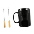 thumbnail image 3 of Juego para fondue con mini ollas para derretir chocolate, 2 tenedores, taza de cerámica para fondue, olla caliente para cenas, fiestas de, 3 of 9