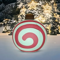 YOHAVEN Inflatable PVC Christmas Candy Decoration, 60" Outdoor Yard Porch Lawn Ornament, Festive Santa Sweet Treat Display Holiday Decor