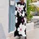 thumbnail image 3 of Vestido largo retro pop de flores pequeñas en blanco y negro y rosa de los años 60 Vestidos de gala Ropa de playa Vestido de fiesta Mujer Elegante Lujo, 3 of 5