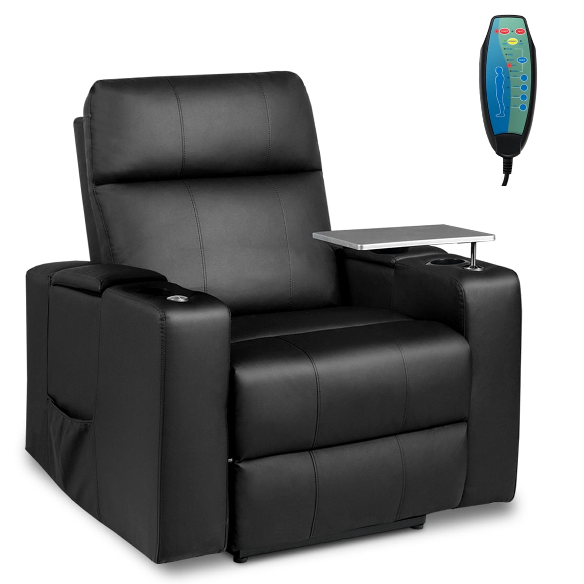 Costway Massage Recliner Chair Home  Theater  Seating  w 