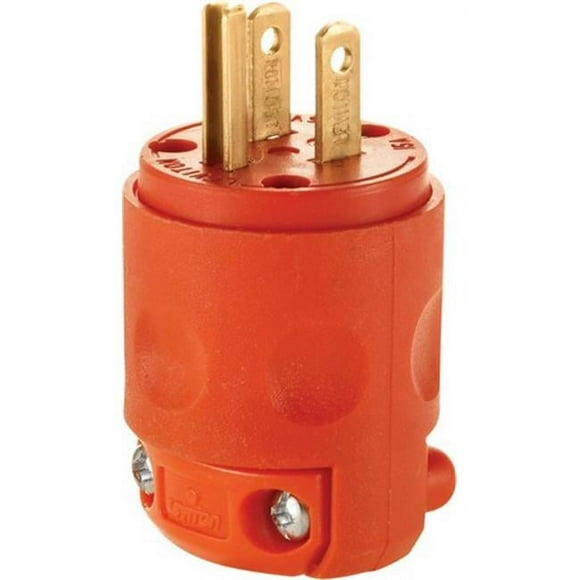 Leviton 515PV-0OR Orange 3 Wire Commercial Plug