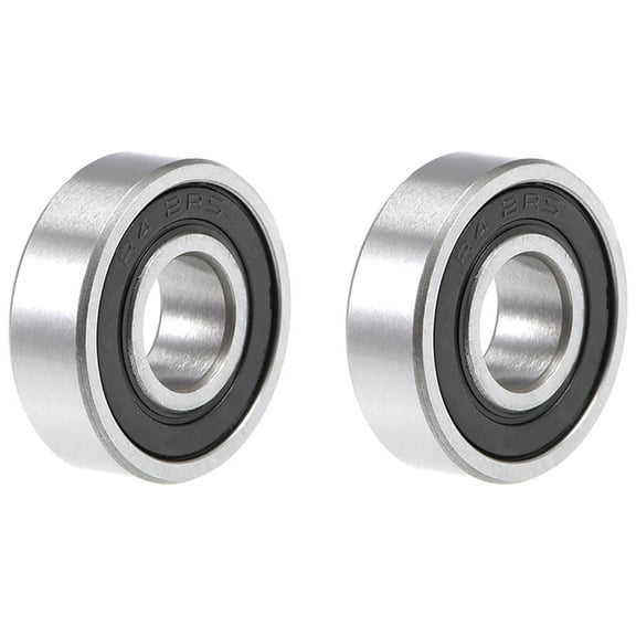 R4-2RS Ball Bearing 1/4"x5/8"x0.196" Double Sealed Carbon Steel Bearing 2pcs