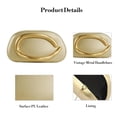 thumbnail image 2 of EcoSummer Vintage Leather Purse with Arc Handle & Detachable Chain, Elegant Evening Clutch Bag for Wedding, Cocktail Party & Formal Events, 2 of 8
