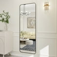 thumbnail image 5 of GLSLAND Full Length Mirror 60" x 20" Modern Rectangle Standing Floor Mirror with Round Corners, Black, 5 of 7
