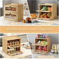 thumbnail image 6 of Double Layer Large Bread Box for Kitchen Counter, Wooden Corner Bread Storage Container with Acrylic Window, Original, 6 of 14