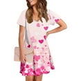 thumbnail image 7 of Levmjia Womens Summer Dress Casual V Neck Floral Short Sleeve Slim Fit Polyester Comfortable Vacation Beach Party Work Multi Colors, 7 of 7
