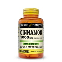 Mason Natural Cinnamon 1000 mg Capsules, Health Supplement Supports Sugar Metabolism,, Sugar-Free, 100 Count