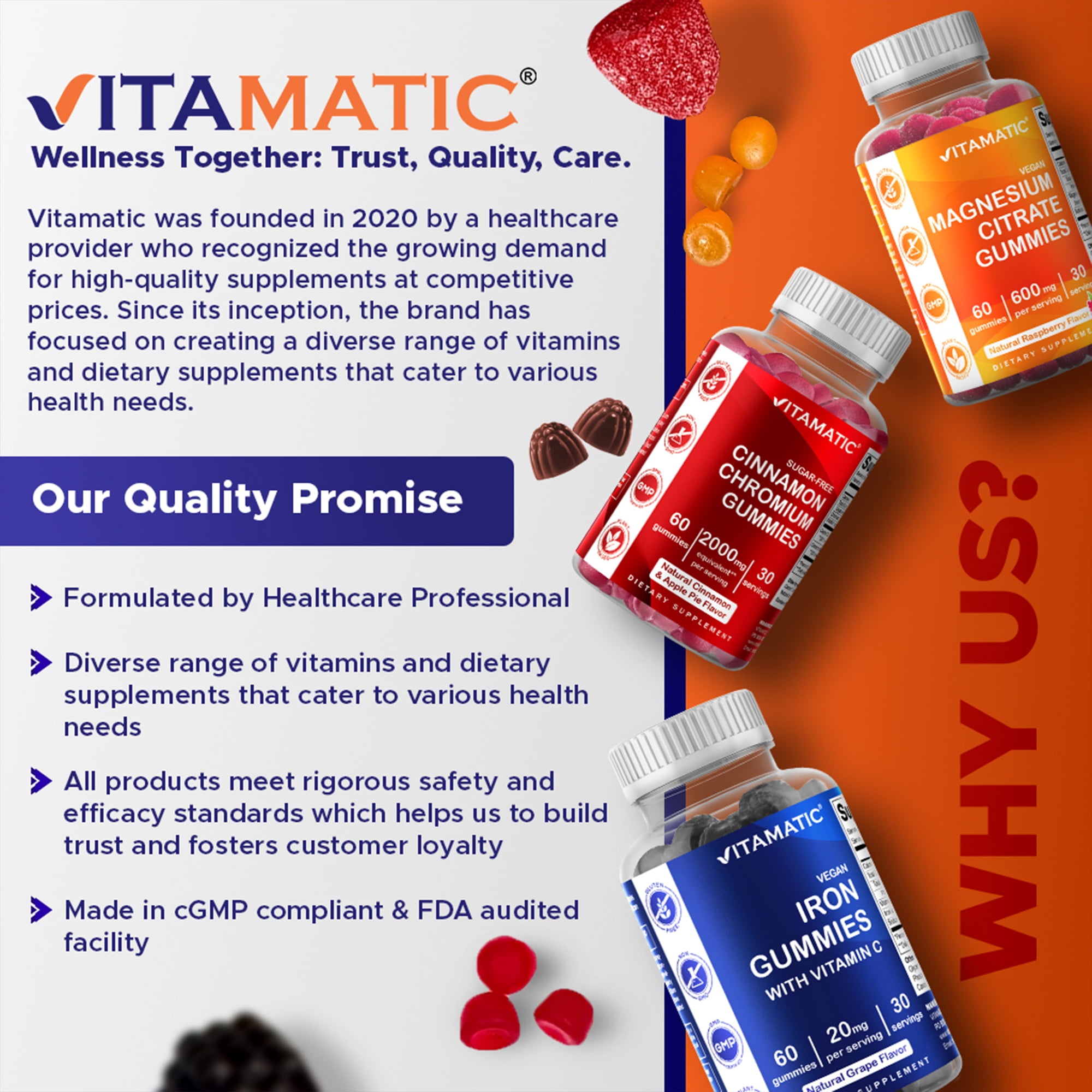 2 Pack Vitamatic Vegan Thyroid Support Gummies with Iodine & Kelp - 60 Count  Plant Based