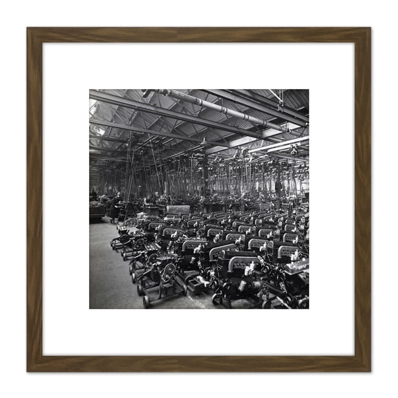 Ogan Car Factory Wolseley Machines Vintage Photo 8X8 Inch Square Wooden Framed Wall Art Print Picture with Mount