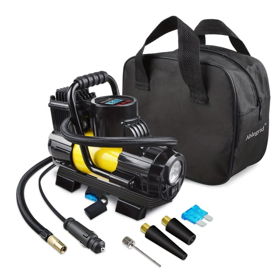 12V DC 150PSI Portable Air Compressor Tire Inflator - Auto Shut Off, LED Digital Display & Carrying Bag for Tires/Balls/Air Beds/Balloons