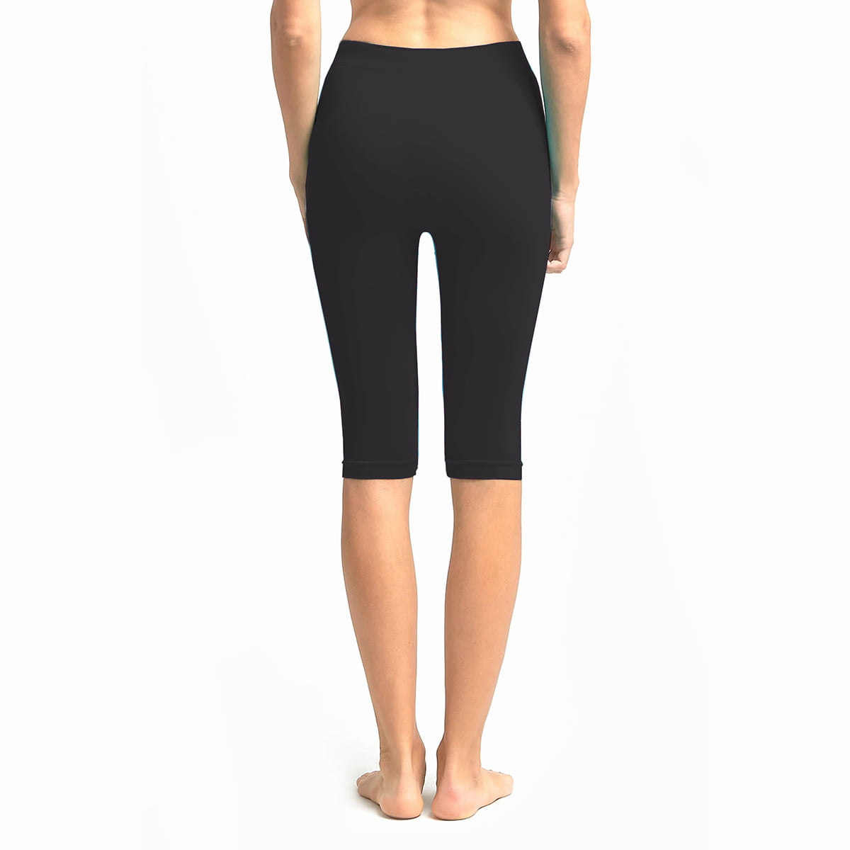 DailyWear Womens Solid Knee Length Short Yoga Cotton Leggings Black, 3Xlarge