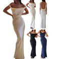 thumbnail image 5 of Fortune Robe Longue Sans Manches à Bretelles Spaghetti pour Femmes Dos Nu Ajustée Robe de Cocktail, 5 of 5