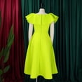 thumbnail image 6 of AURA Plus Size Summer Ruffle Sleeve High Waist Maxi Swing Dress Elegant Banquet Party Dress XL XXXL, 6 of 9