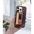 thumbnail image 5 of FINCIBO Soft Rubber Protector Cover Case for Apple iPhone 14 Pro 6.1" 2022, Red Vintage Cassette Tape, 5 of 5