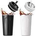 thumbnail image 1 of 2Pcs Taza Termo de Café de Acero Inoxidable 304 con Tapa, Taza de Vacío para Bebidas de Café Frías y Calientes, Vaso Térmico para Café, para Oficina, 1 of 4