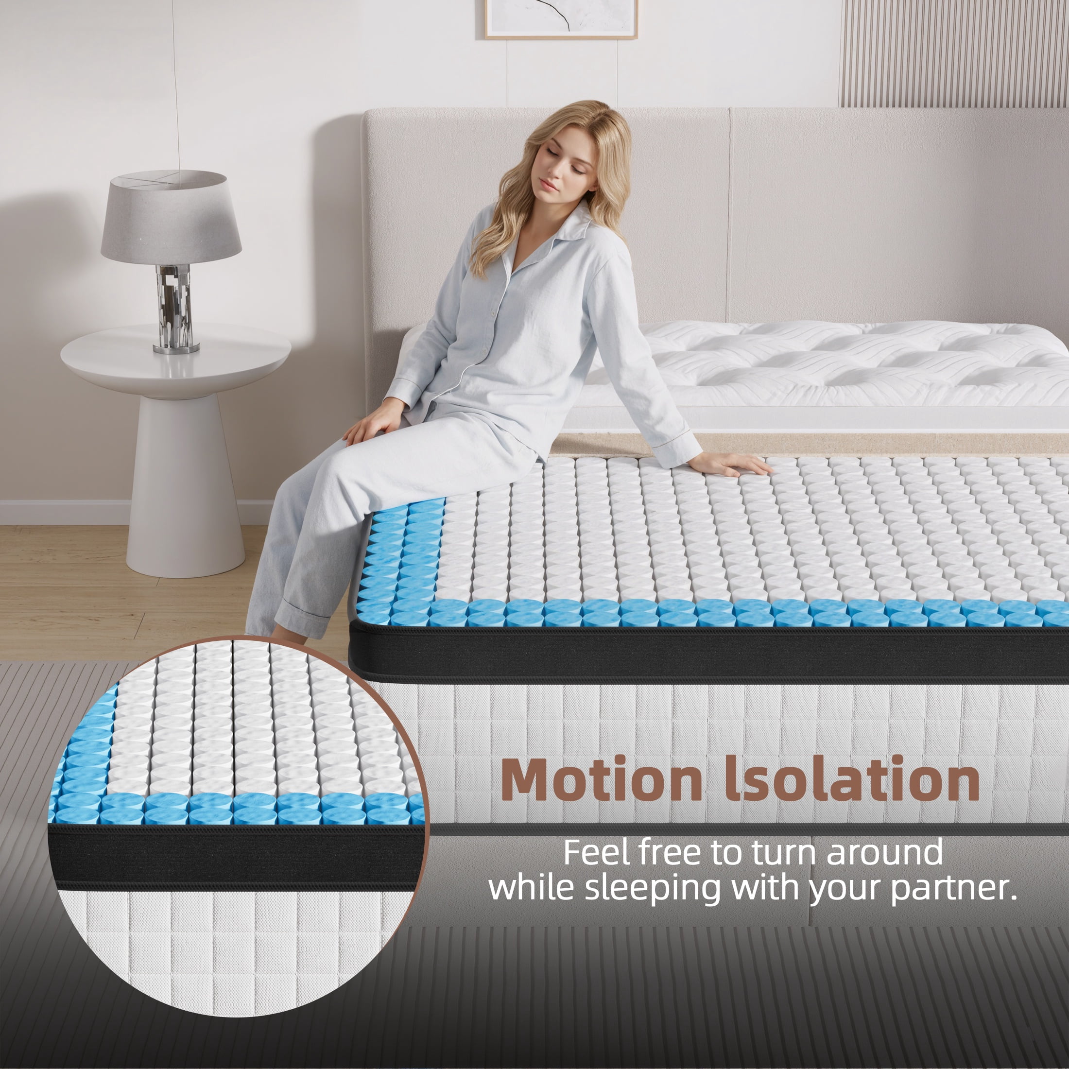 12 Inch Full Mattress, LEGAHOME Hybrid Mattress in a Box, Cooling Gel Memory Foam Mattress, Full Size Individual Pocket Spring Knitted Cover Mattress, Medium Firm, White