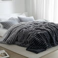 thumbnail image 1 of Regency Heights Full/Queen Size Comforter Set, Fluffy Ribbed Plush Comforter Set, 3-Piece Bedding Set, Grey Ombre, 1 of 8