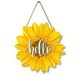 thumbnail image 1 of Sunflower Hello Wood Door Hanger 12 Inch Large Wooden Flower Sign Inspirational Wall Porch Art Summer Fall Front Door Wreath Hanging for Bedroom Living Room Indoor Outdoor Kitchen Home Decor, 1 of 5
