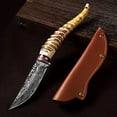 thumbnail image 4 of Plys Fixed Blade Knife with Sheath, 3 Pcs Hunting Knives Set, Survival Bushcraft Knife for Camping Outdoor Sport Cutting Meat Fruits, 4 of 8