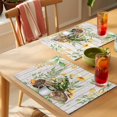 thumbnail image 4 of Mushroom Frog Placemats Set of 4 Flowers Butterfly Green Coffee White Wood Place Mats Indoor Wipeable Table Mats Washable Cloth Dining Table Placemats for Kitchen Holiday Party Home Decor 13x19 Inch, 4 of 9