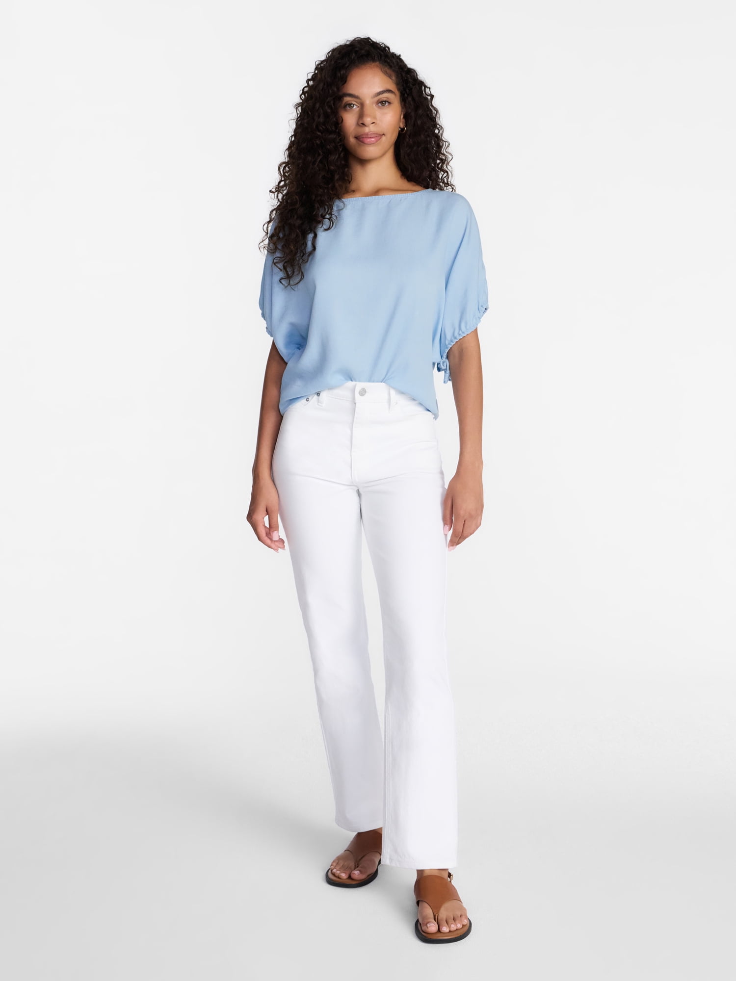Time and Tru Women's Boatneck Top with Dolman Sleeves, Sizes XS-XXXL