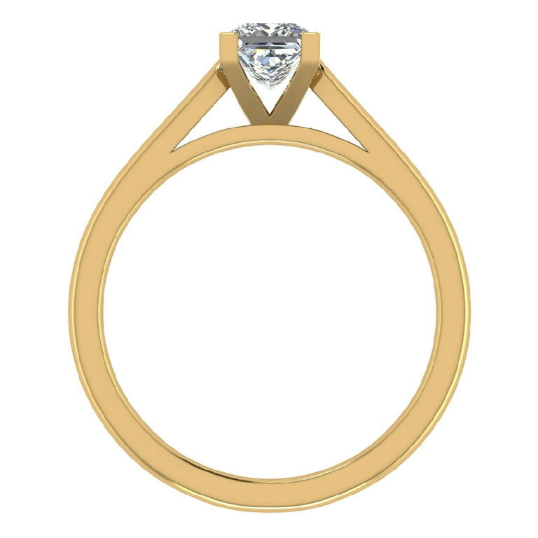 Princess Cut Diamond Engagement Rings for Women GIA Certified 14K Gold H-i/i1-i2