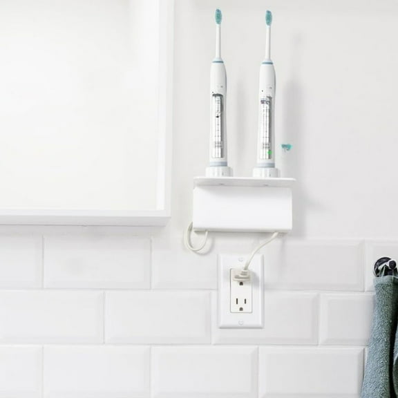 MLINS Space Saving Acrylic Electric Toothbrush Holder Cable Organizer Wall Mounted For Bathroom Toothbrush Bathroom Organization