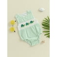 thumbnail image 5 of BemeyourBBs Newbor Baby Boy Summer Outfit Animal Overalls Octopus Turtle Smocked Romper One Piece Sleeveless Stripes Gingham Plaid Bodysuit Cute Infant Clothes, 5 of 9