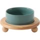 thumbnail image 1 of Ceramic Elevated Cat Food and Water Bowl, Kitty Bowl, Raised Cat Dish, Cat Feeder (1 x Dark Green + Stand), 1 of 4