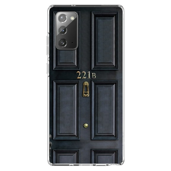 DistinctInk Clear Shockproof Hybrid Case for Galaxy Note 20 ULTRA (6.9" Screen) - TPU Bumper, Acrylic Back, Tempered Glass Screen Protector - 221b Baker Street