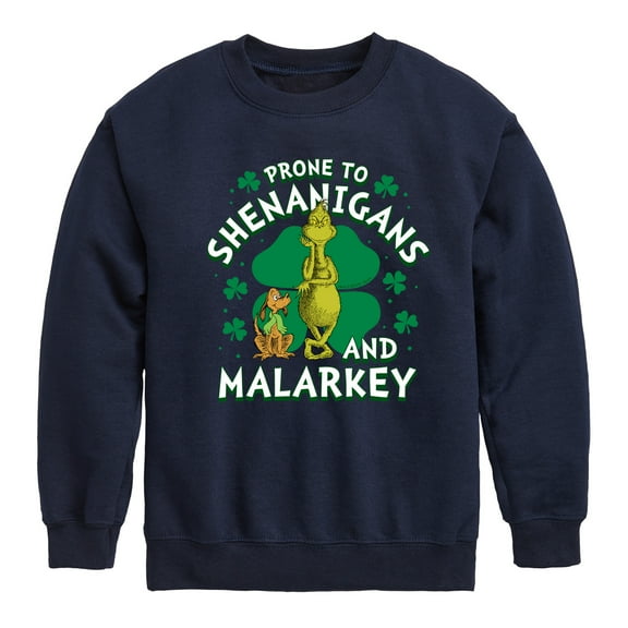 The Grinch - Prone To Shenanigans Malarkey - Toddler And Youth Crewneck Fleece Sweatshirt
