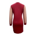 thumbnail image 6 of IWRICH Sparkly Dresses for Women V Neck Mesh Long Sleeve Dress Elegante Prom Dresses XL, 6 of 6