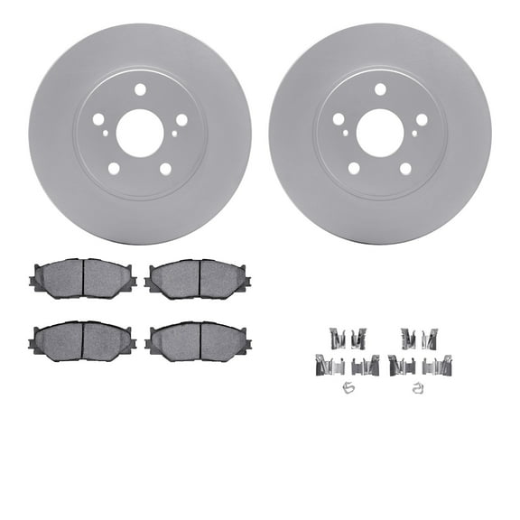 Dynamic Friction Company Front Geospec Brake Rotors with 5000 Advanced Brake Pads includes Hardware 4512-76129