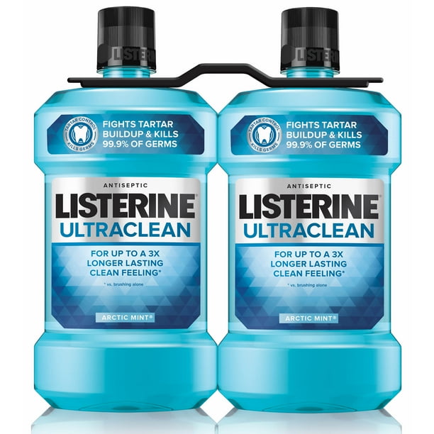 Listerine Ultra Clean Antiseptic Mouthwash Fresh Flavor 2 Pack 1 5 L Walmart Com