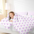 thumbnail image 4 of Manfei Cartoon Cherry Fruit Queen Comforter Set, Kawaii Love Heart Print Bedding Sets, Teens Boys Girls Kids Reversible Bedding Comforter Set, Ultra Soft Home Decor, 3pcs, 4 of 8
