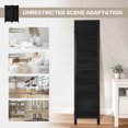 thumbnail image 5 of Ecomex 8 Panels Louver-Design Wood Room Divider Folding Screen (Black), 5 of 6