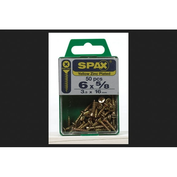 SPAX No. 6 x 5/8 in. L Phillips/Square Flat Head Zinc-Plated Steel Multi-Purpose Screw 50 each