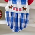 thumbnail image 7 of Sopiago Fourth of July Toddler Girl Outfit Patriotic Memorial Day Pocket Romper Fourth Of July Clothing Independence Day Toddler Baby Girl Clothes Blue,6-12 Months, 7 of 7